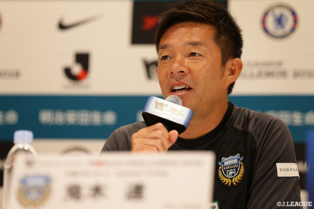 「多くのサポーターが来てくれると思うので、楽しいゲーム、魅せられるゲームをしたいと思います」と抱負を語った鬼木監督