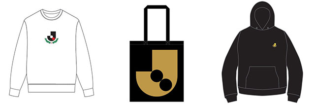 SHUKYU×Jリーグアウォーズスウェット(白・黒)、トートバッグ、プルオーバーパーカー(グレー・黒)